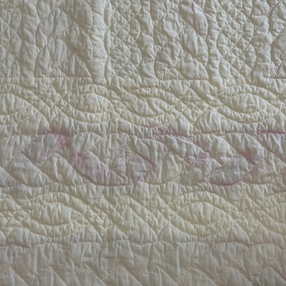 Vintage Handmade King Quilt Apple Basket Applique Patchwork Hand Quilted 96x118